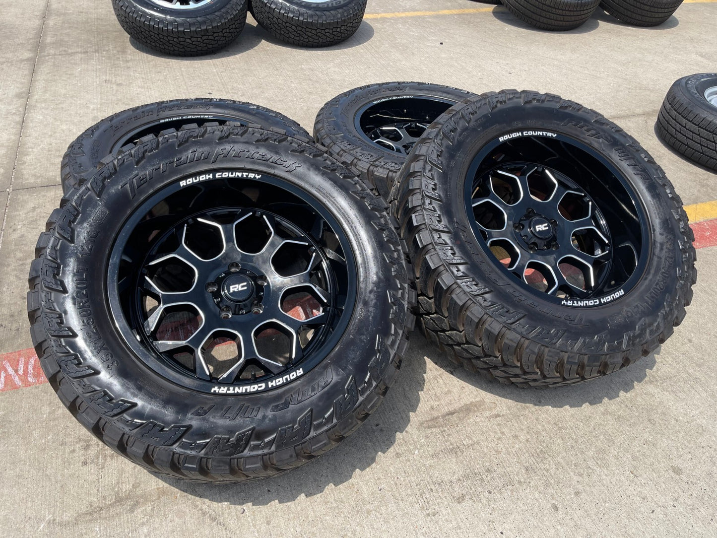 20x10 20" Rough Country 96 Series Jeep Wrangler Gladiator 5x127 5x5 wheels rims