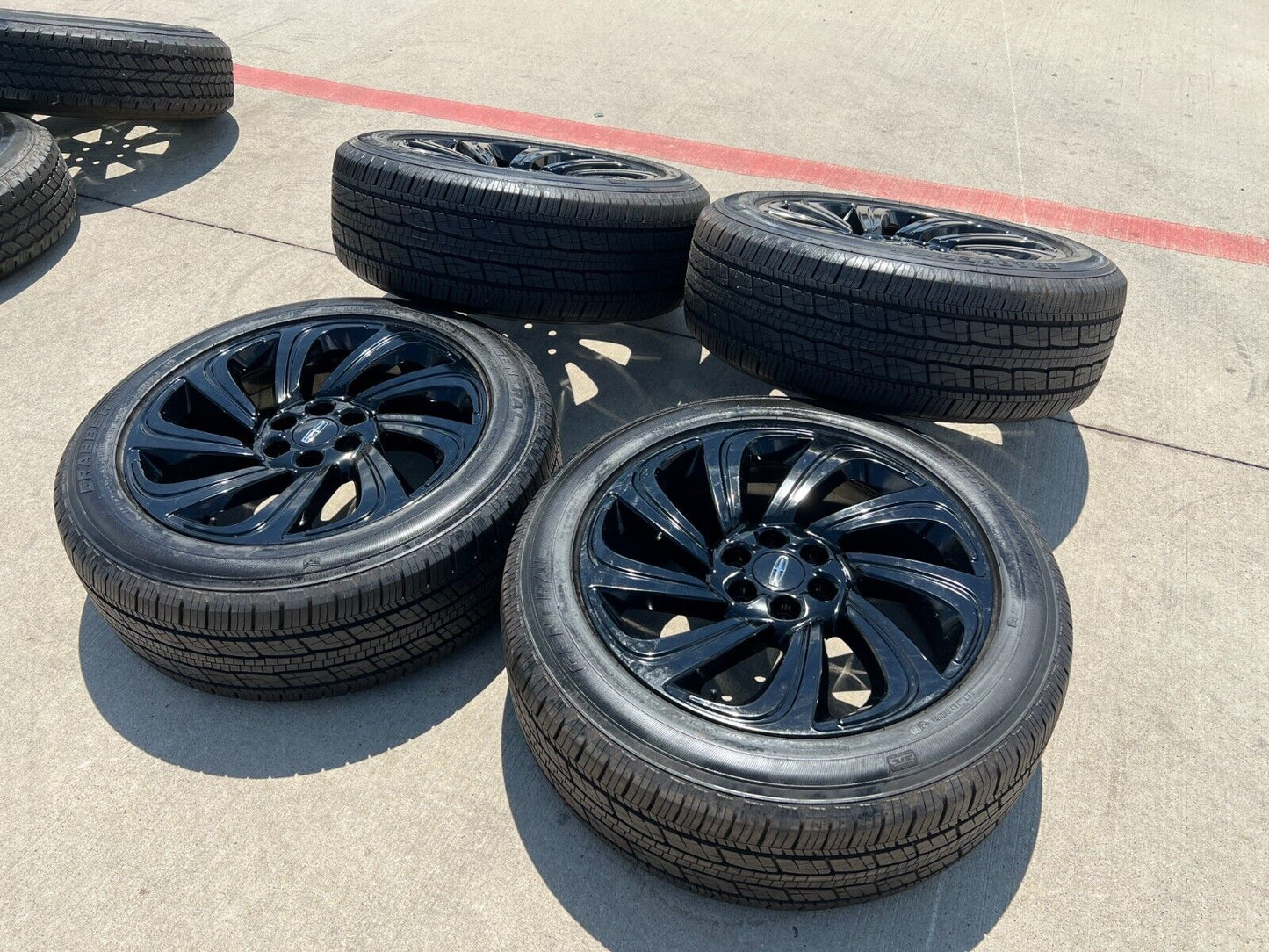 22" Lincoln Navigator OEM rims wheels 10497 Black Label tires NEW