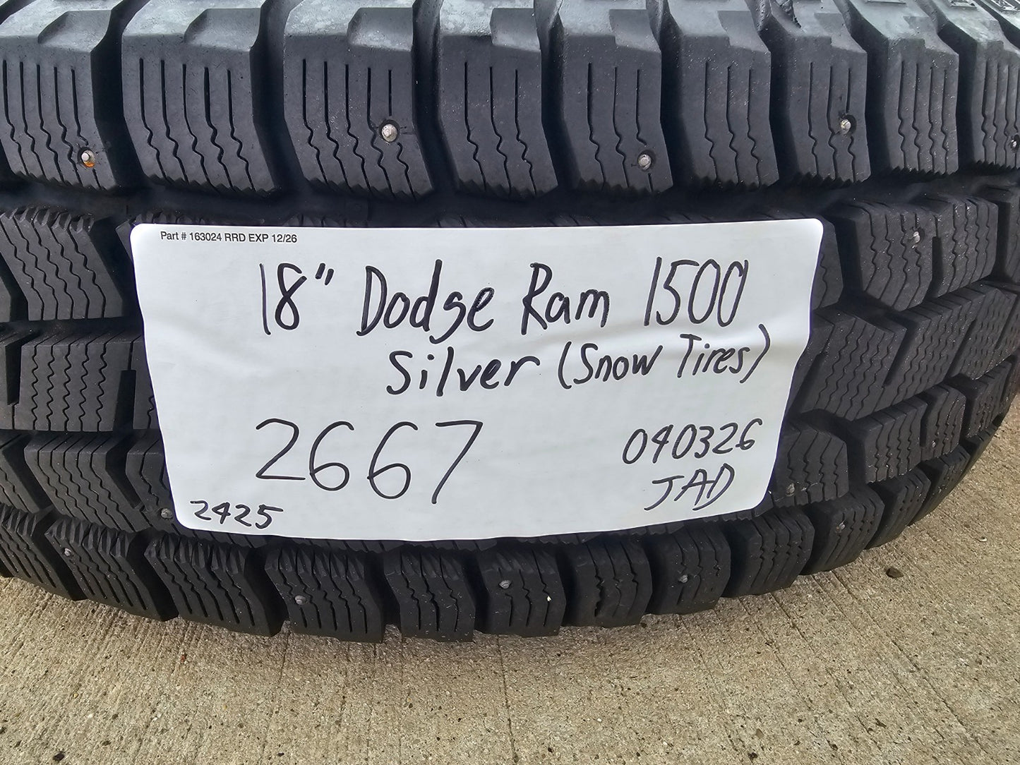 18" Ram 1500 OEM 2667 stock wheels rims SNOW tires 2022 2023 2024 2025 2026