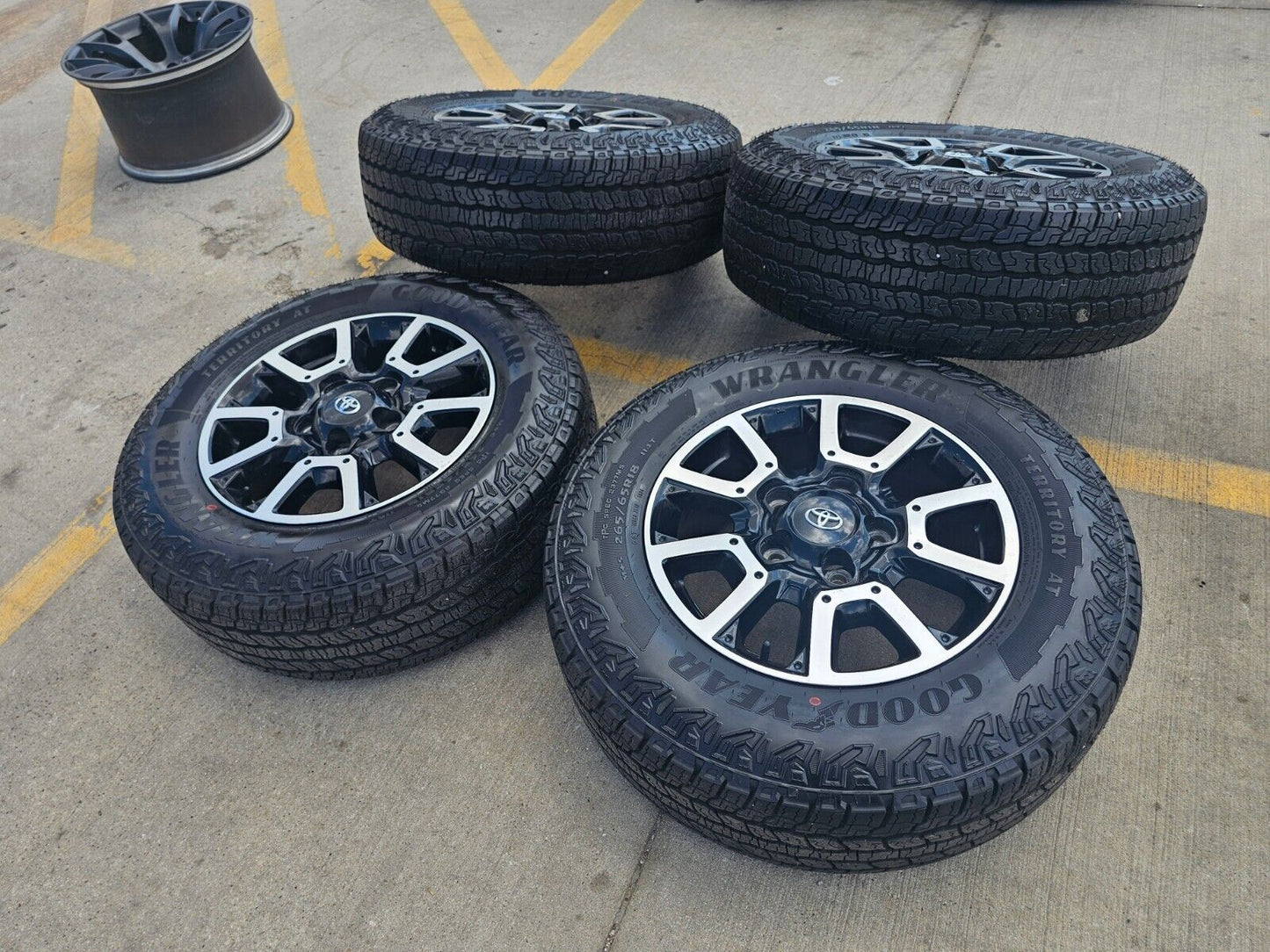18" Toyota Tundra Sequoia TRD PRO black OEM wheels rims 75157 A/T tires 5x150
