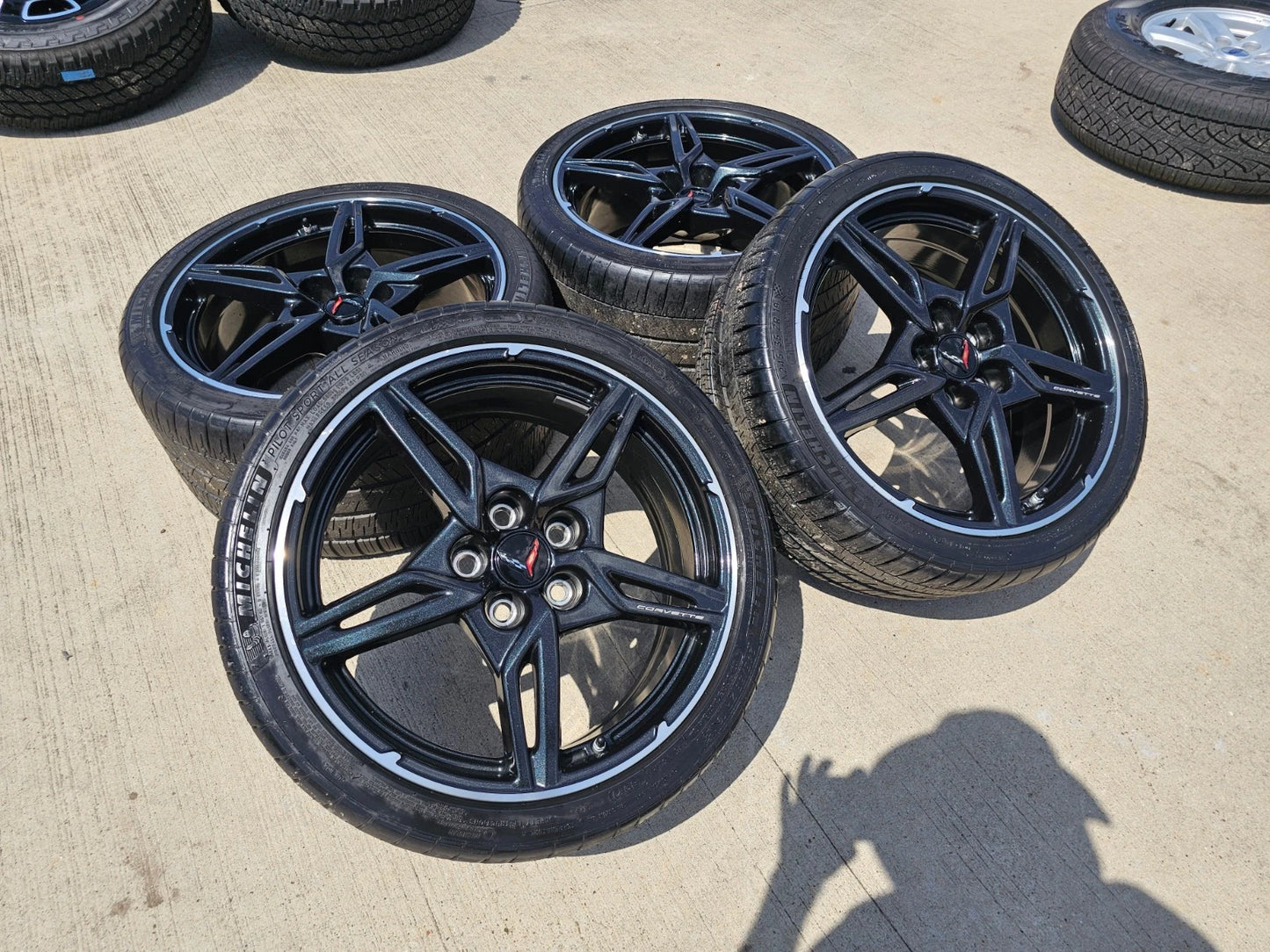 19" + 20" Chevy Corvette C8 OEM wheels rims 14007 14008 tires MICHELIN