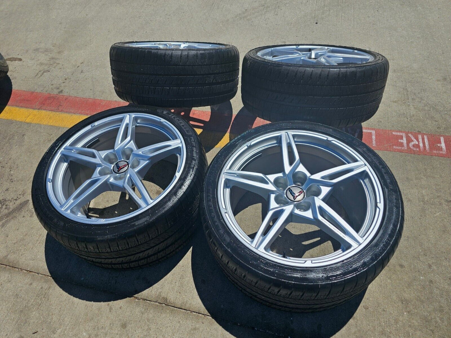 19" + 20" Chevy Corvette C8 OEM wheels rims 14007 14008 tires 2023 2024 2025 NEW