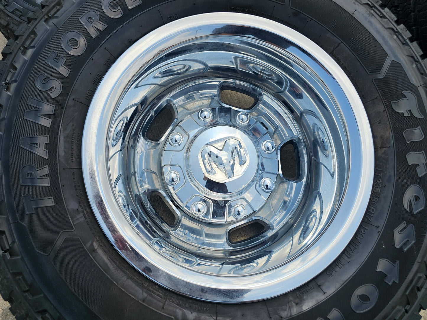 17" Dodge Ram 3500 Dually 8x200 wheels rims 2703 2704 OEM tires FIRESTONE A/T