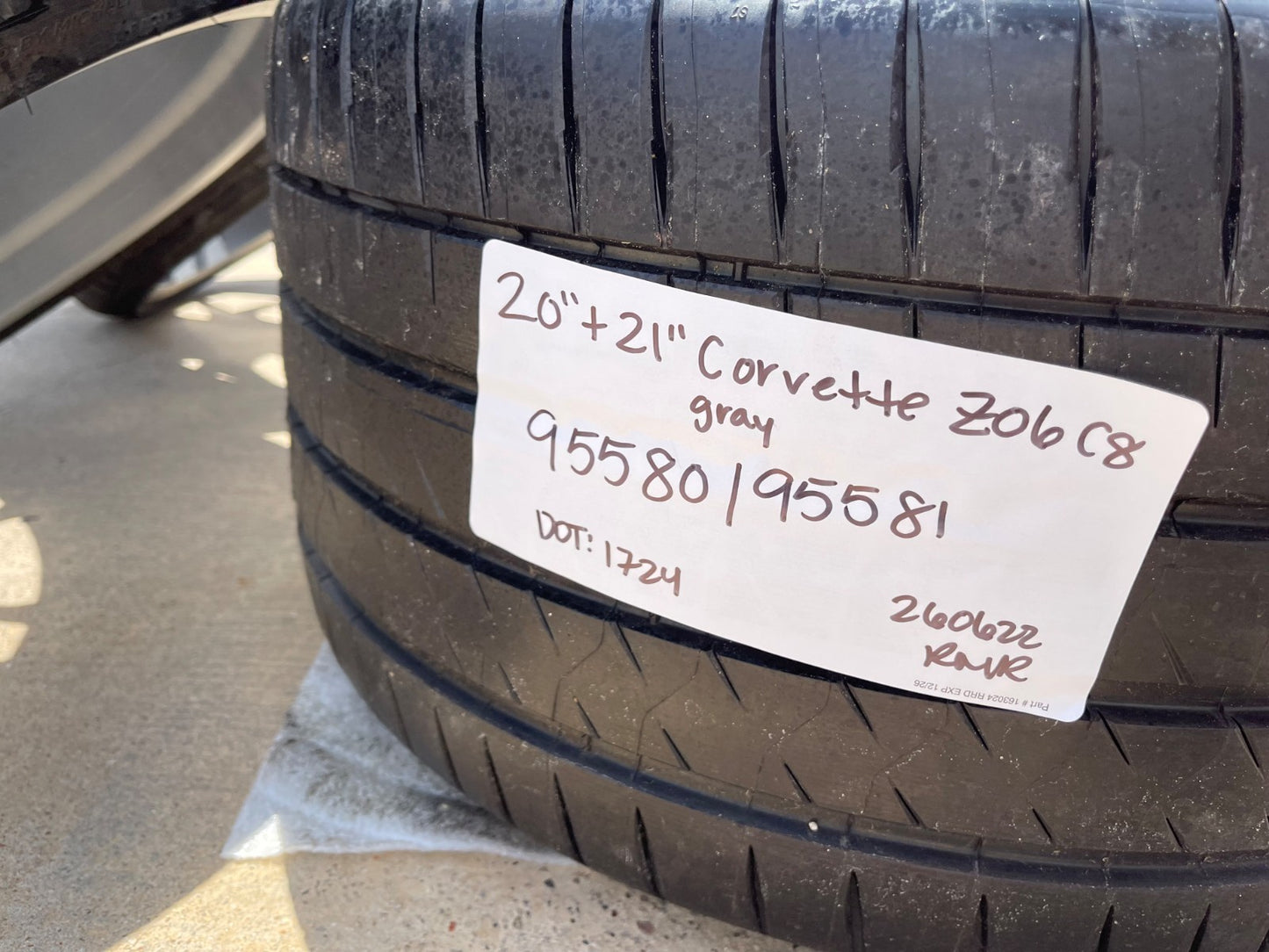 20" + 21" Chevy Corvette Z06 C8 OEM wheels rims 95580 95581 tires MICHELIN NEW
