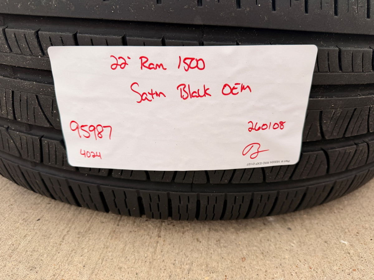 22" Dodge Ram 1500 OEM 95987 LIMITED Laramie wheels rims black 2025 2026 SET