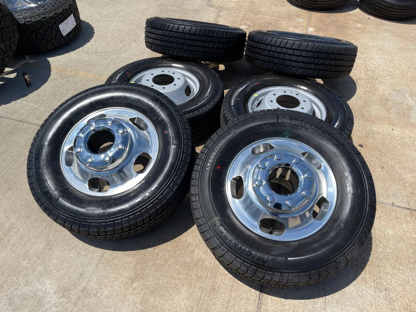 17" Ford F-350 Dually OEM 14077 14078 rims wheels Michelin M/S2 NEW