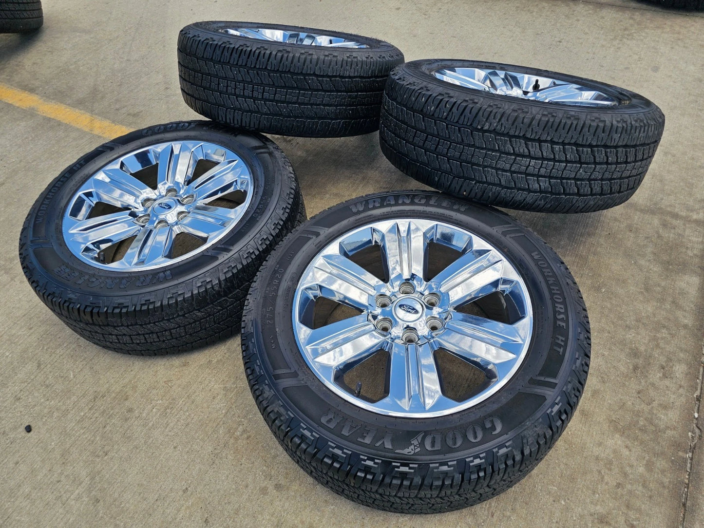 20" Ford F-150 Expedition OEM Lariat chrome rims wheels 10171 tires GOODYEAR