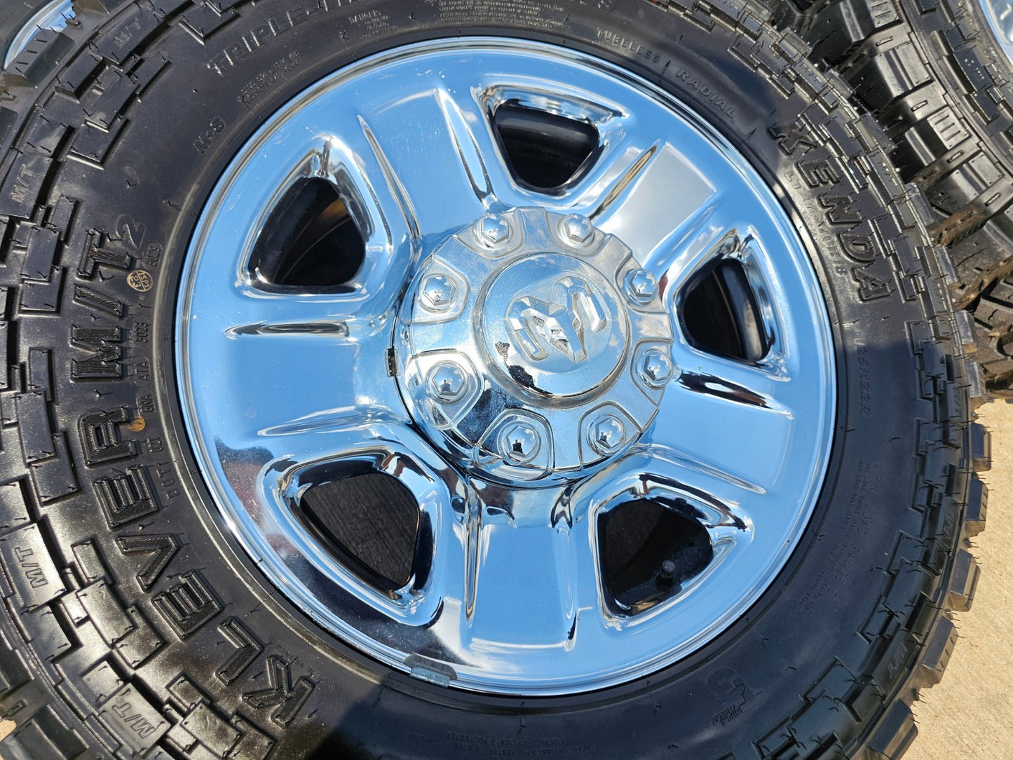 18" Dodge Ram 2500 3500 STEEL chrome OEM 2473 wheels rims KENDA M/T2
