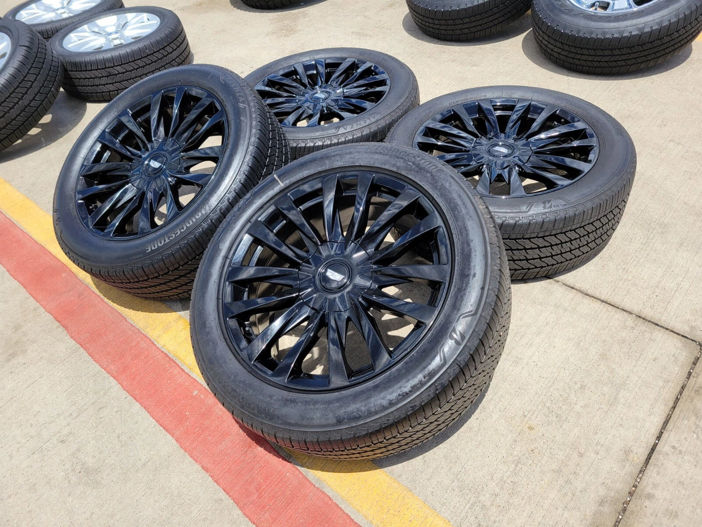 22" Cadillac Escalade OEM Black wheels rims 4873 95026 tires NEW