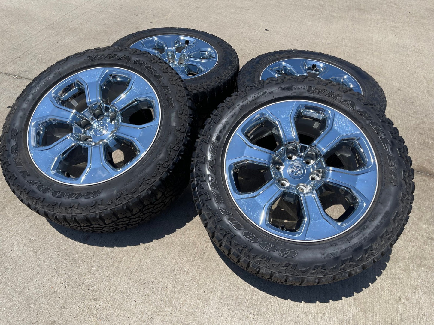 20" Dodge Ram 1500 OEM Laramie CHROME 2679 wheels rims tires GOODYEAR A/T