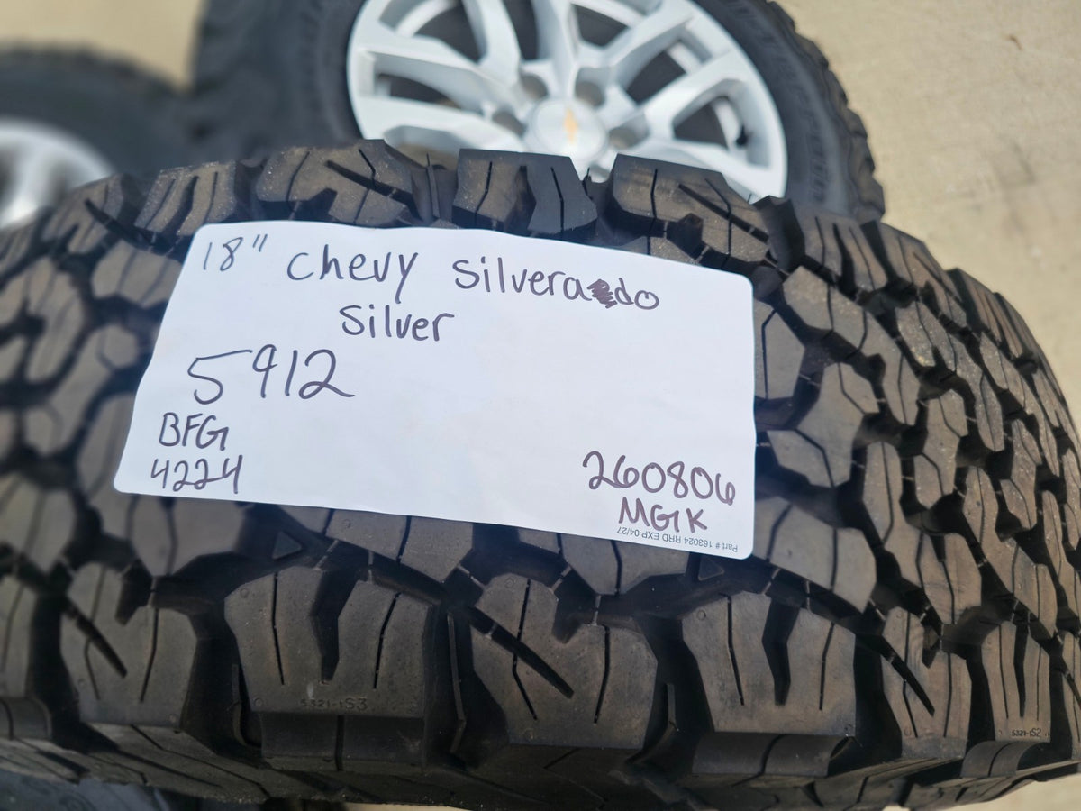 18" Chevy Silverado Suburban Tahoe OEM 5912 wheels rims Yukon Sierra BFG NEW