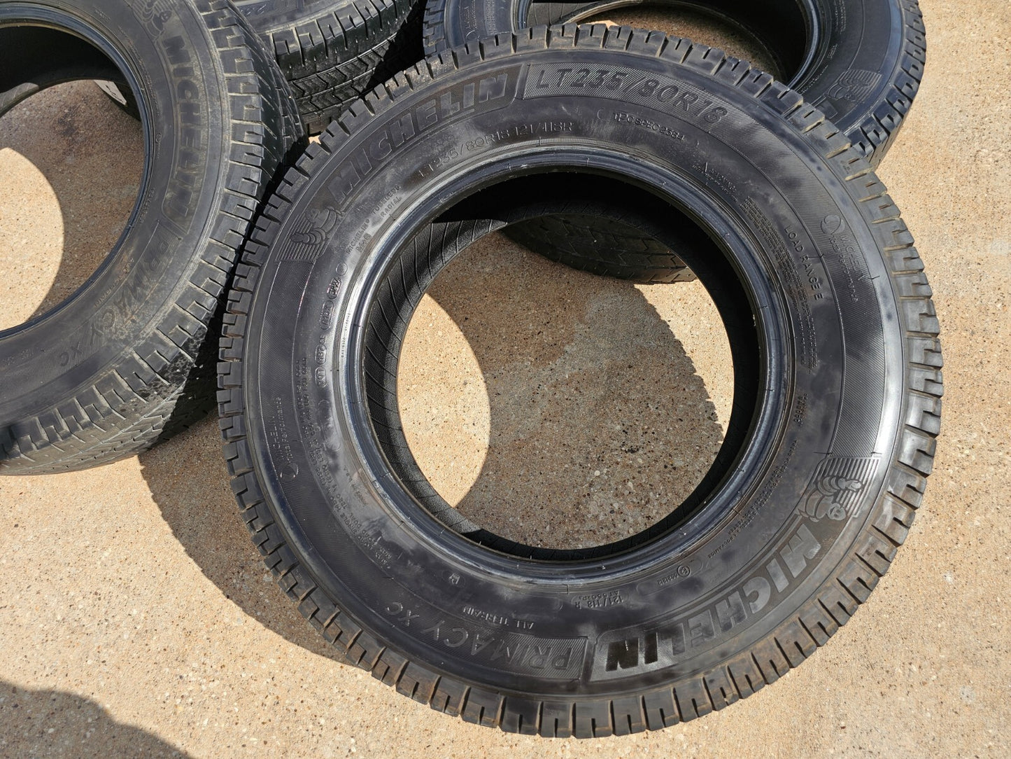 (6) 235/80/18 Michelin Primacy XC tires LT 10 ply load range E 235/80r18