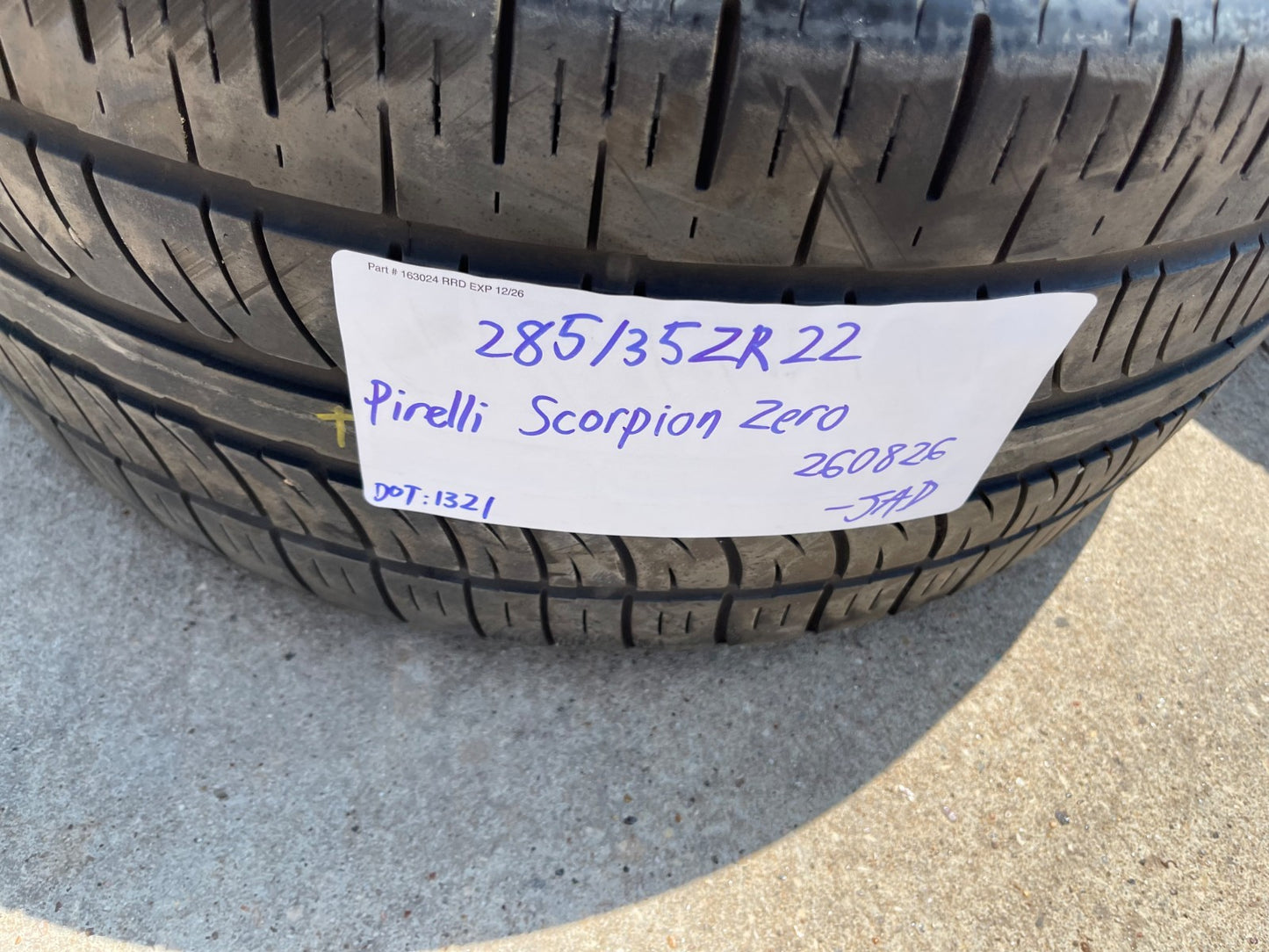 (1) 285/35/22 Pirelli Scorpion Zero PNCS tire 285/35R22 106W XL