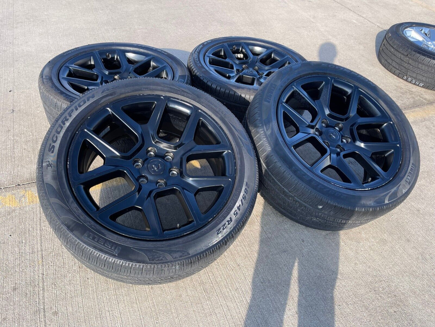 22" Dodge Ram 1500 OEM LIMITED Laramie wheels rims black 2725 2684 tires