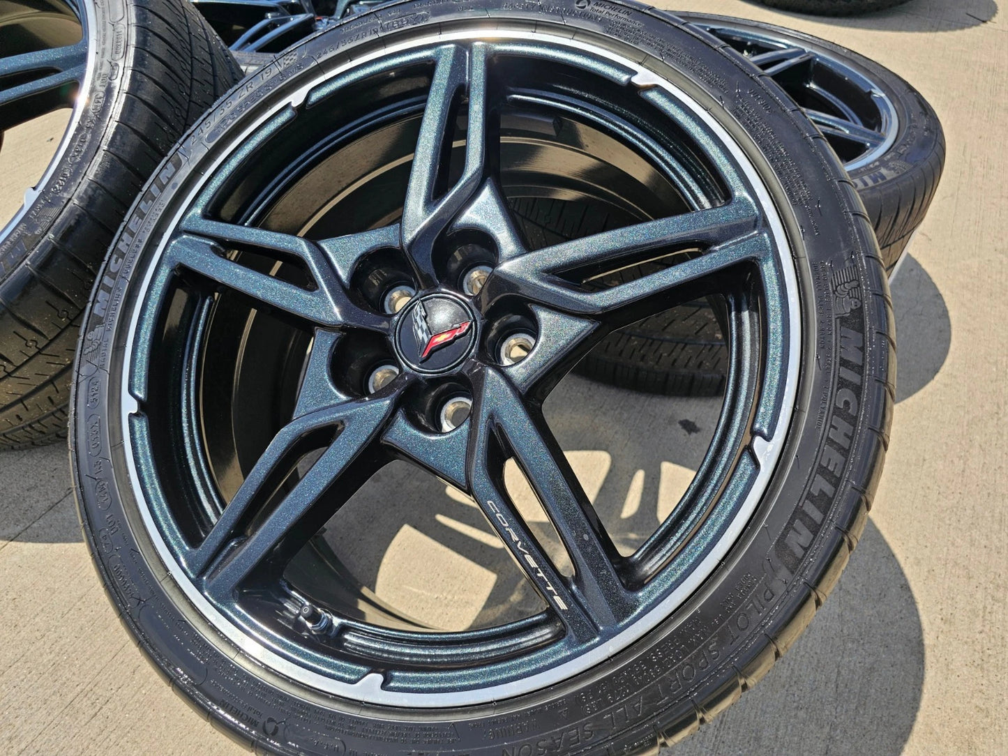 19" + 20" Chevy Corvette C8 OEM wheels rims 14007 14008 tires MICHELIN