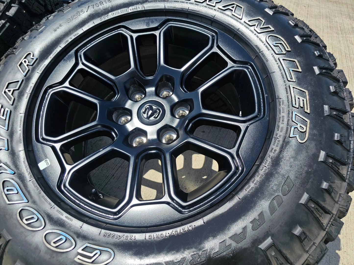 18" Dodge Ram 1500 Rebel Black OEM wheels rims 2023 2024 2025 DURATRAC A/T