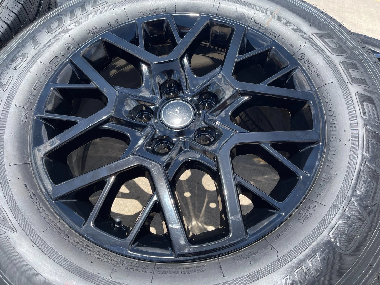 18" Jeep Wrangler Grand Cherokee Gladiator Black OEM wheels rims 2024 2025 NEW