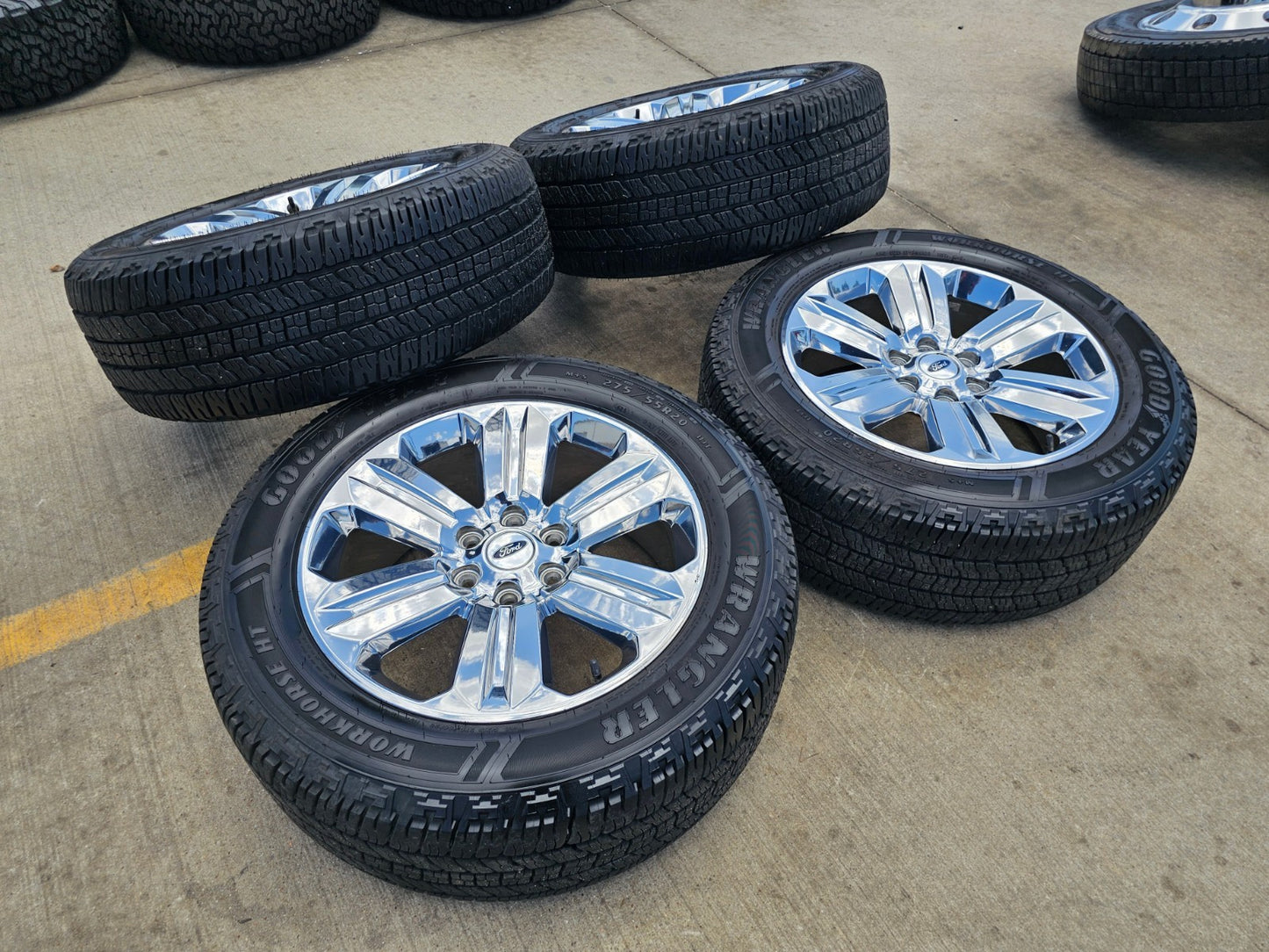 20" Ford F-150 Expedition OEM Lariat chrome rims wheels 10171 tires GOODYEAR