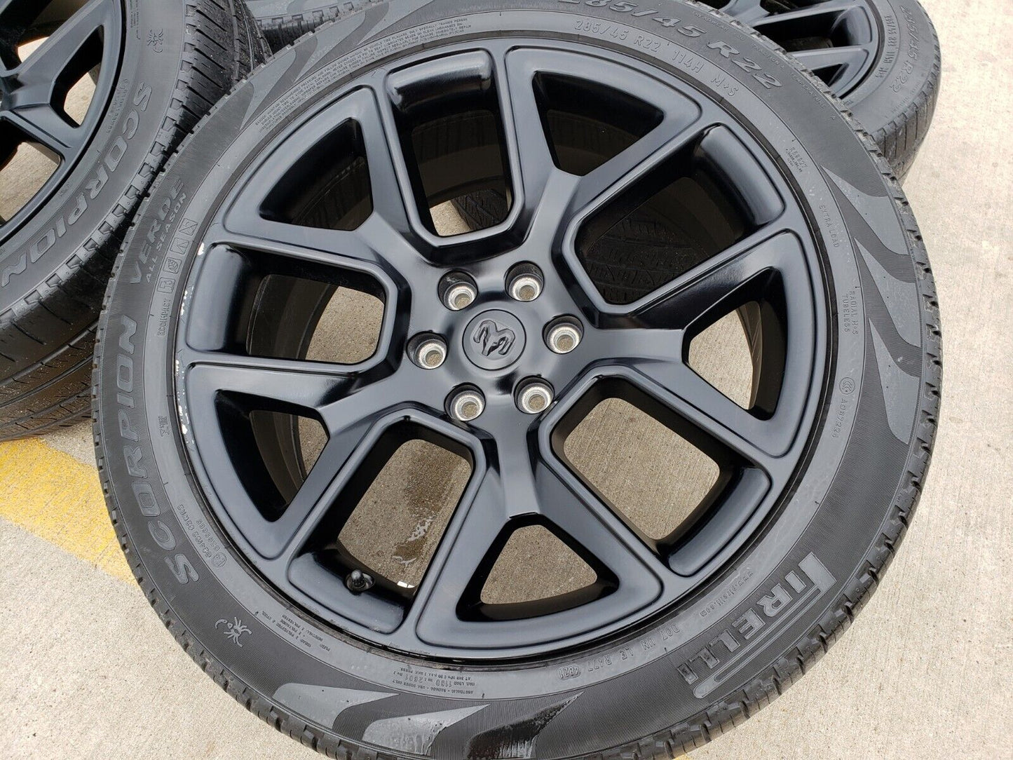 22" Dodge Ram 1500 OEM LIMITED Laramie wheels rims black 2725 2684 tires