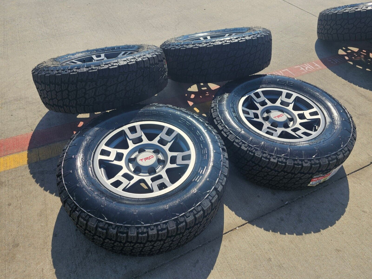 17" Toyota Tacoma 4Runner OEM wheels rims black 75167 TRD FJ Nitto tires NEW