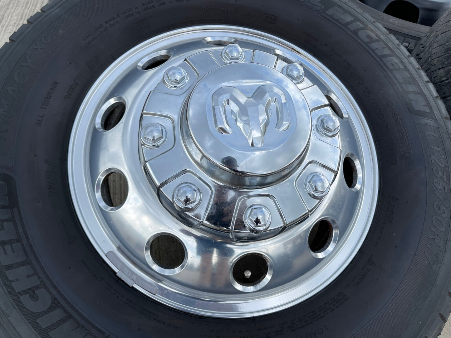 17" Dodge Ram 3500 Dually Laramie 8x200 wheels rims 2701 2702 OEM MICHELIN