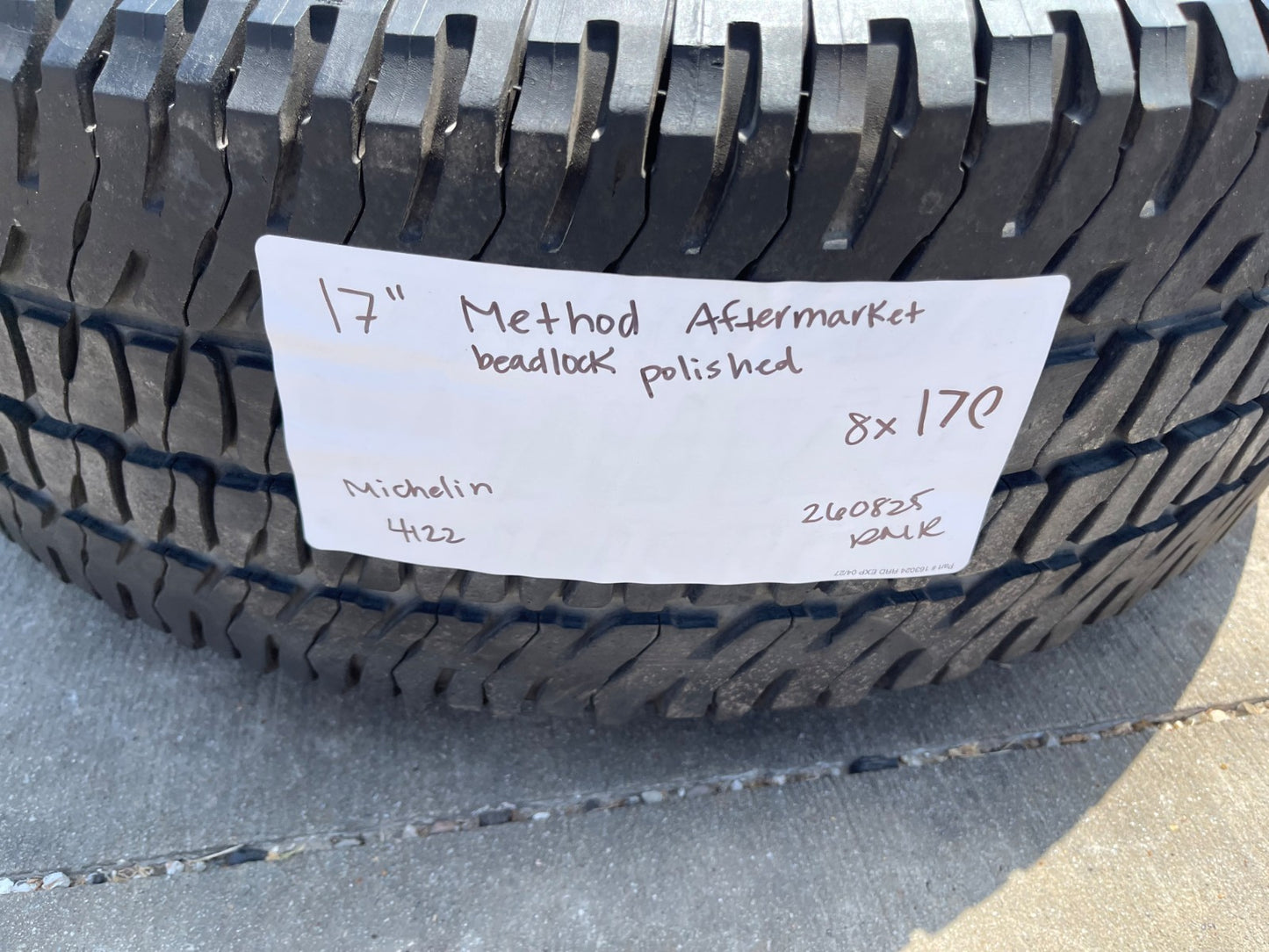 17" 17x8.5 Method 304 MR304 Ford F-250 F-350 rims wheels MICHELIN 8x170 SET