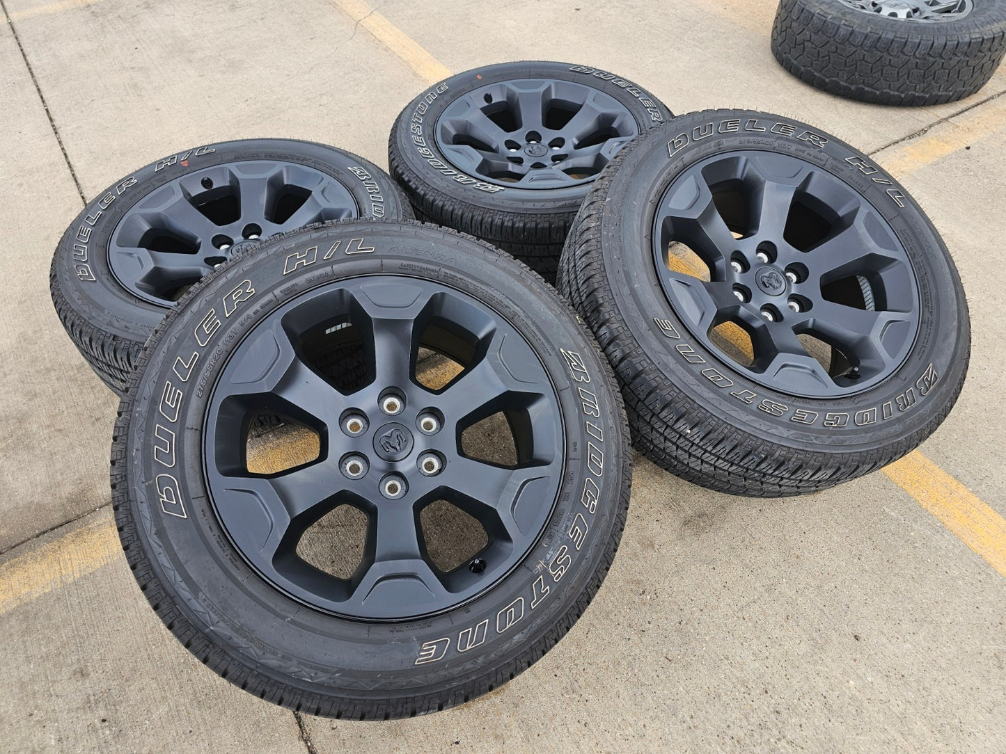 20" Dodge Ram 1500 OEM Laramie Black 2680 wheels rims tires 2022 2023 2024 2025