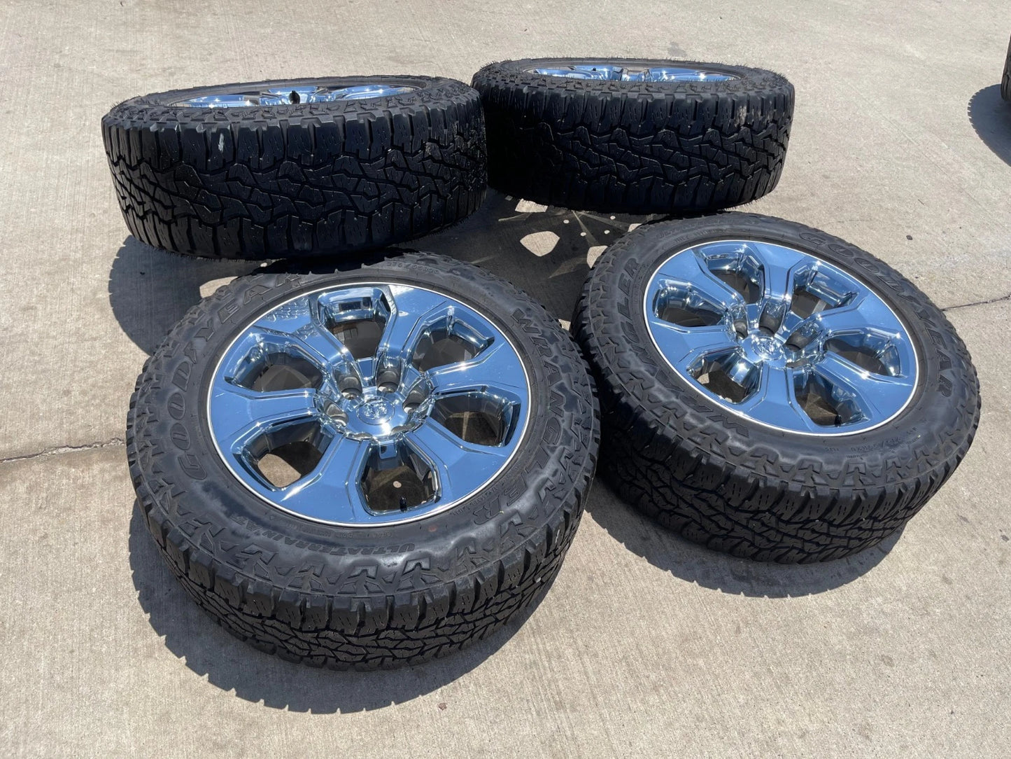 20" Dodge Ram 1500 OEM Laramie CHROME 2679 wheels rims tires GOODYEAR A/T