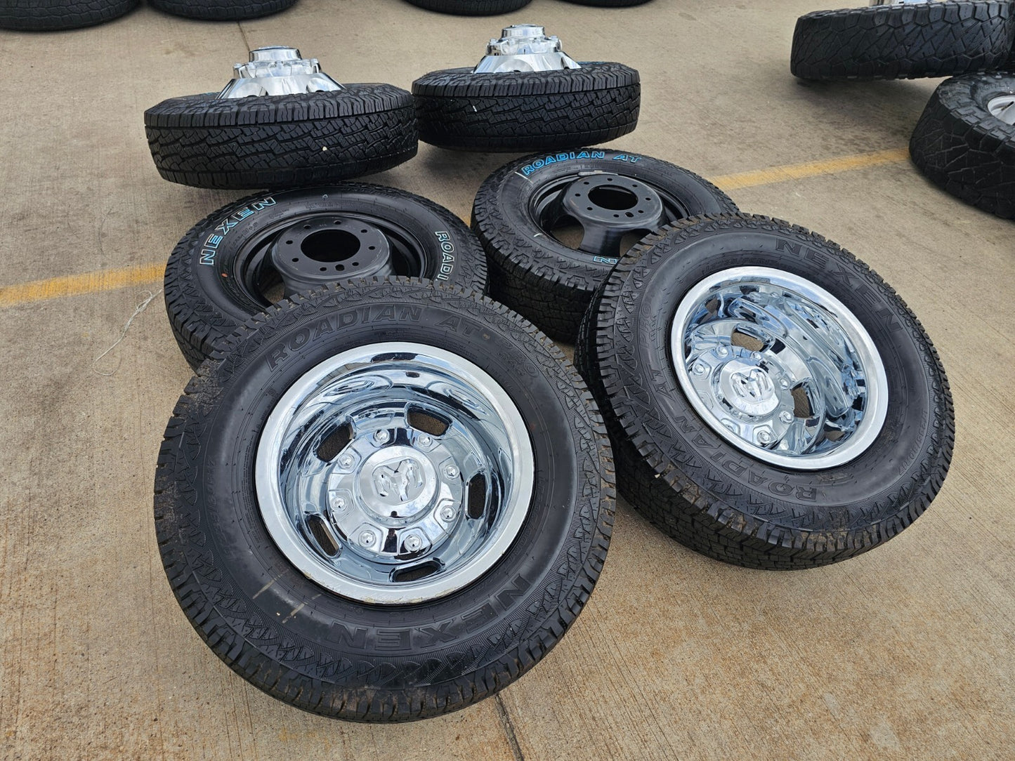 17" Dodge Ram 3500 Dually 8x200 wheels rims 2703 2704 OEM 2024 2025 NEW A/T