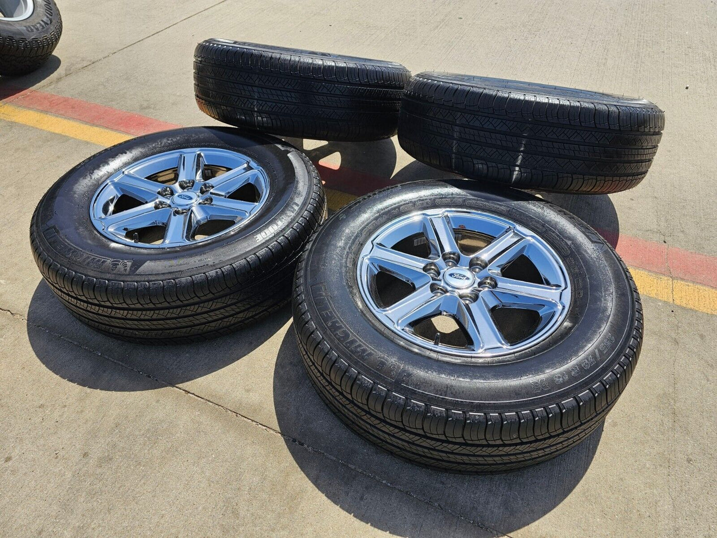 18" Ford F-150 Expedition OEM chrome rims wheels tires MICEHLIN 2024 2025 NEW