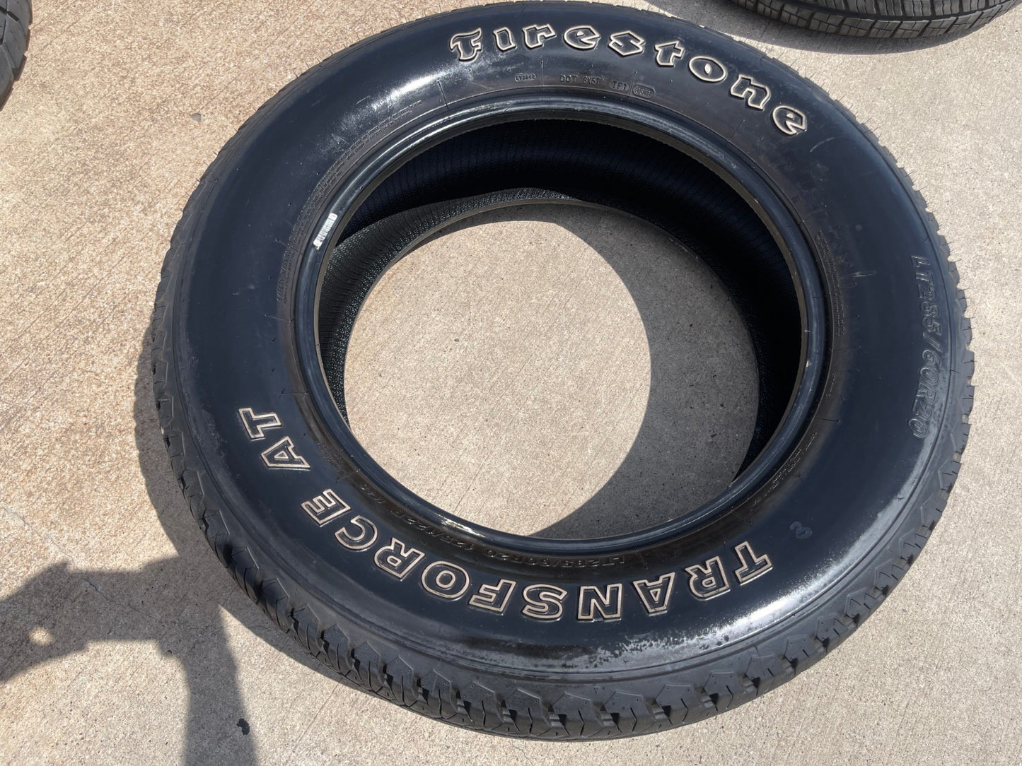 (1) 285/60/20 Firestone Transforce A/T tire LT 10 ply load range E