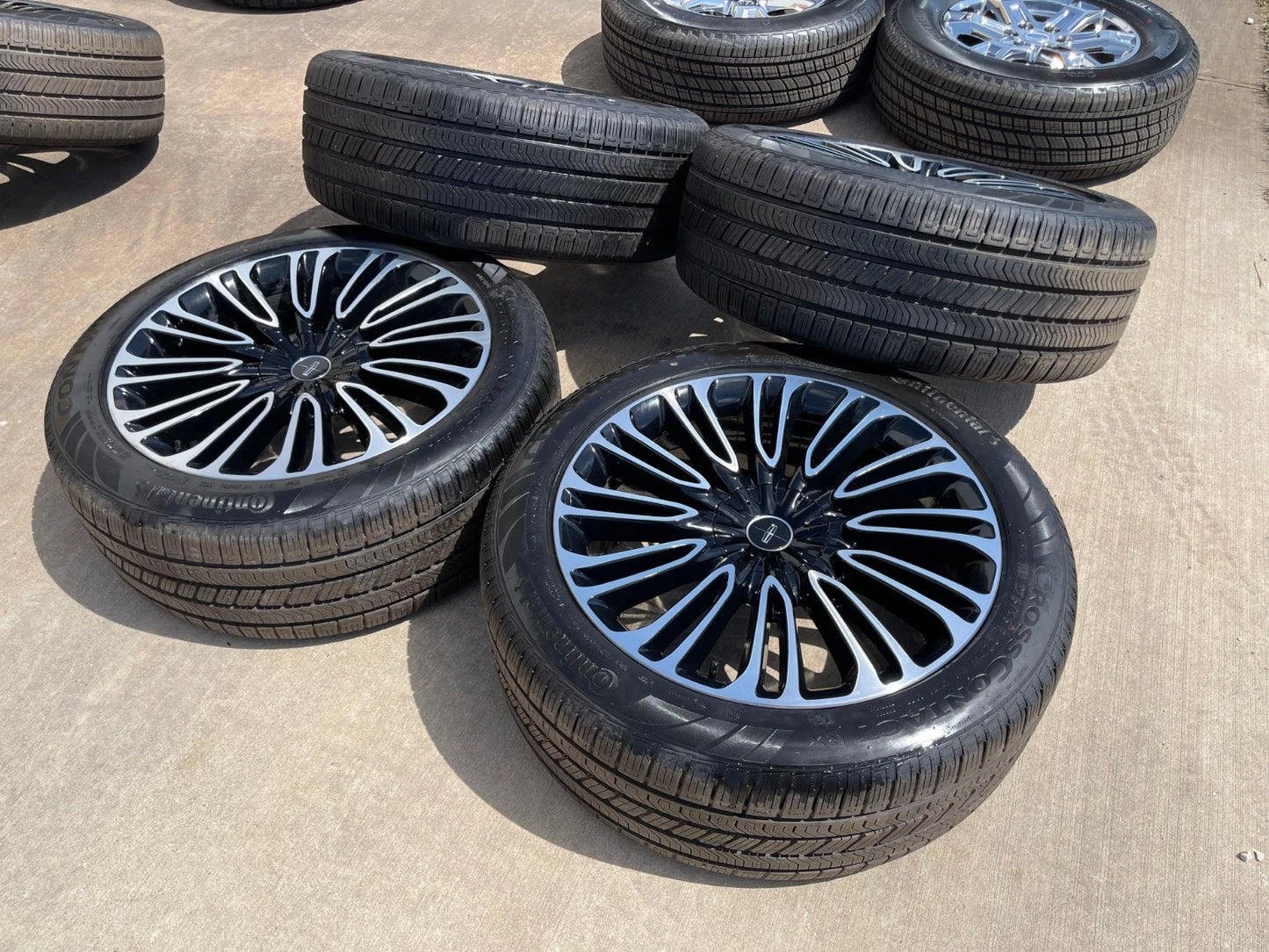 22" Lincoln Aviator Black Label OEM rims wheels 10242 Explorer NEW CONTINENTAL
