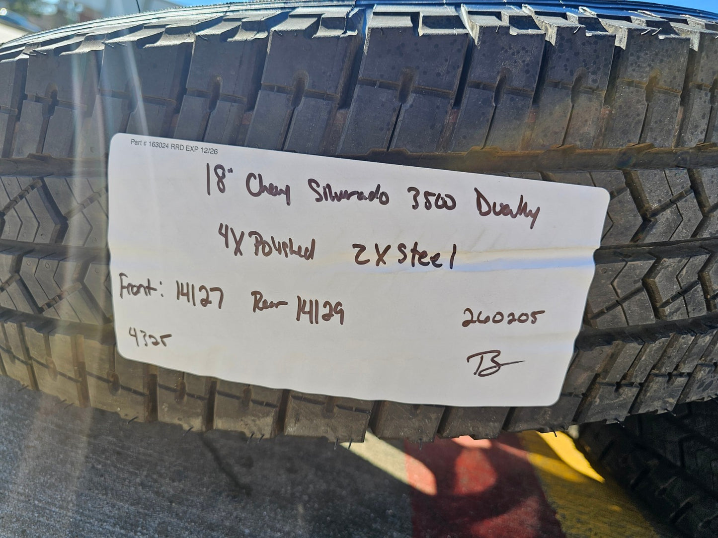 18" GMC Sierra 3500 DENALI Dually rims wheels OEM 14127 14129 8x210 MICHELIN NEW