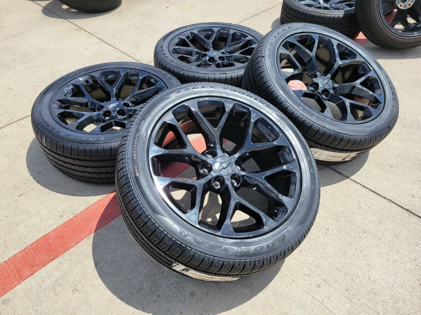 22" GMC Sierra Yukon Chevy Silverado OEM replica black wheels rims 5904 5668 NEW