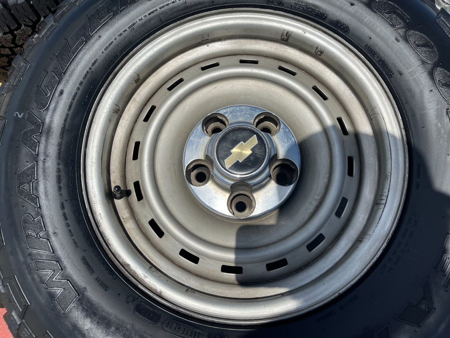 15" Chevy K1500 Blazer Old School Chevy wheels rims GMC NEW tires 5x120 5x4.75