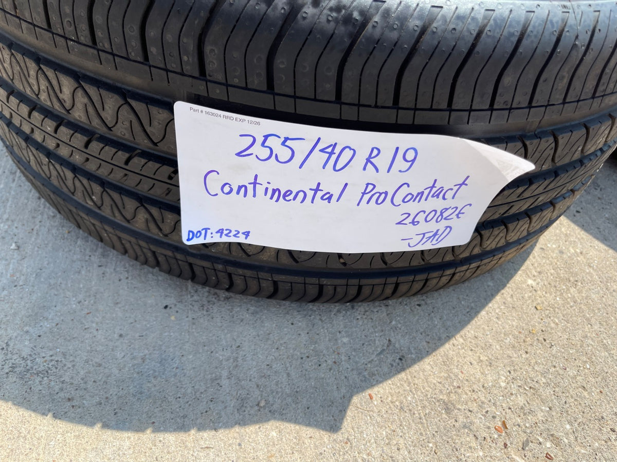 (4) 255/40/19 Continental Contipro Contact RX 96W M+S SL 255/40R19 tires NEW