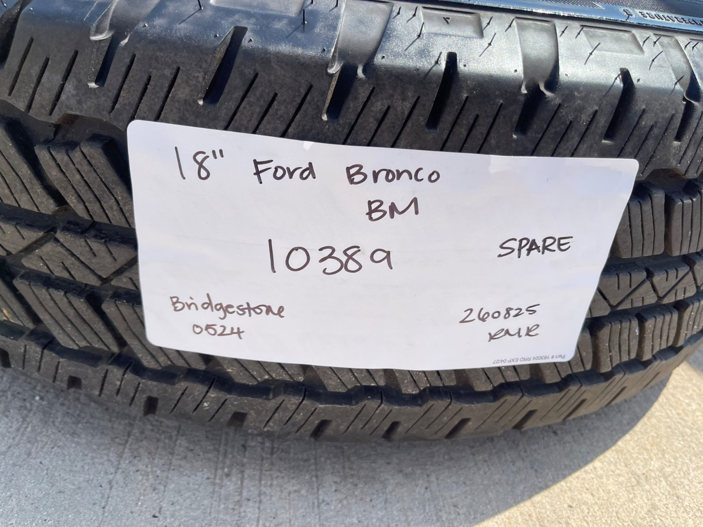 18" Ford Bronco wheel rim 95213 10389 Ranger spare 2023 2024 2025 2026 2027