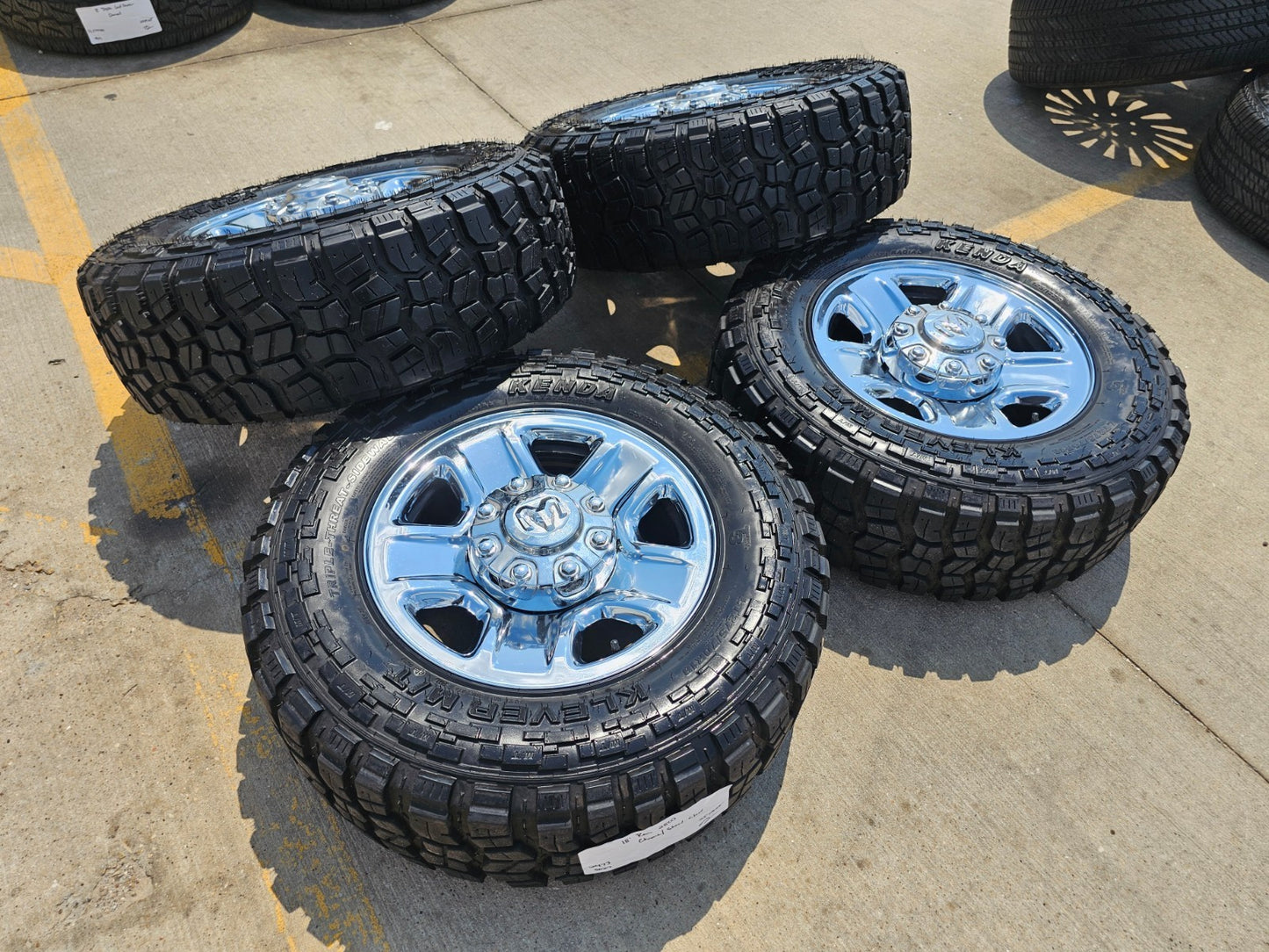 18" Dodge Ram 2500 3500 STEEL chrome OEM 2473 wheels rims KENDA M/T2