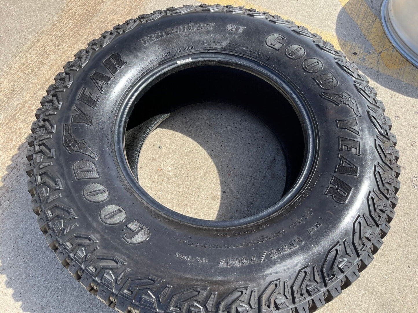 (1) 315/70/17 Goodyear Wrangler Territory M/T tire 113 / 110S LT load range C