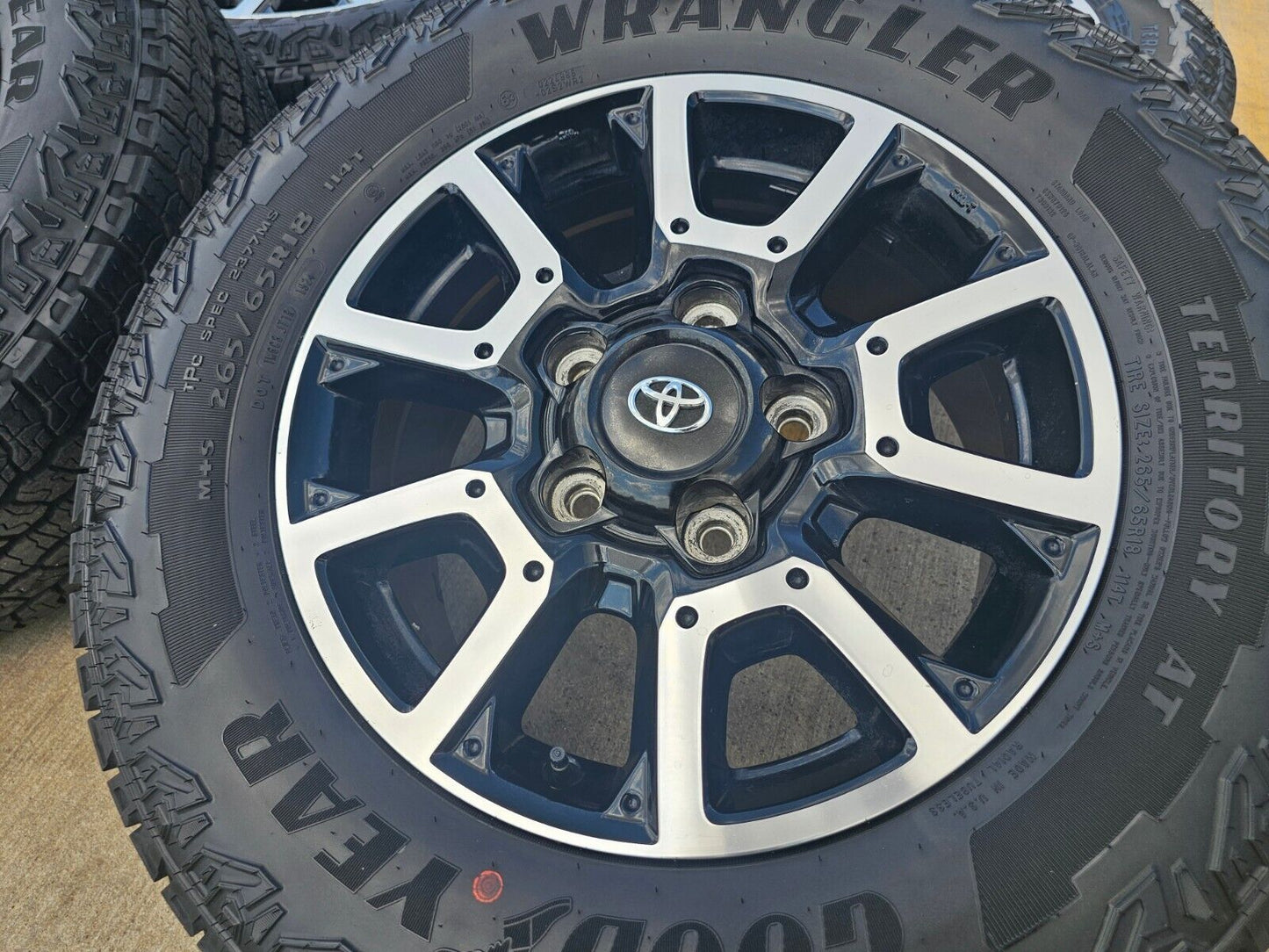 18" Toyota Tundra Sequoia TRD PRO black OEM wheels rims 75157 A/T tires 5x150