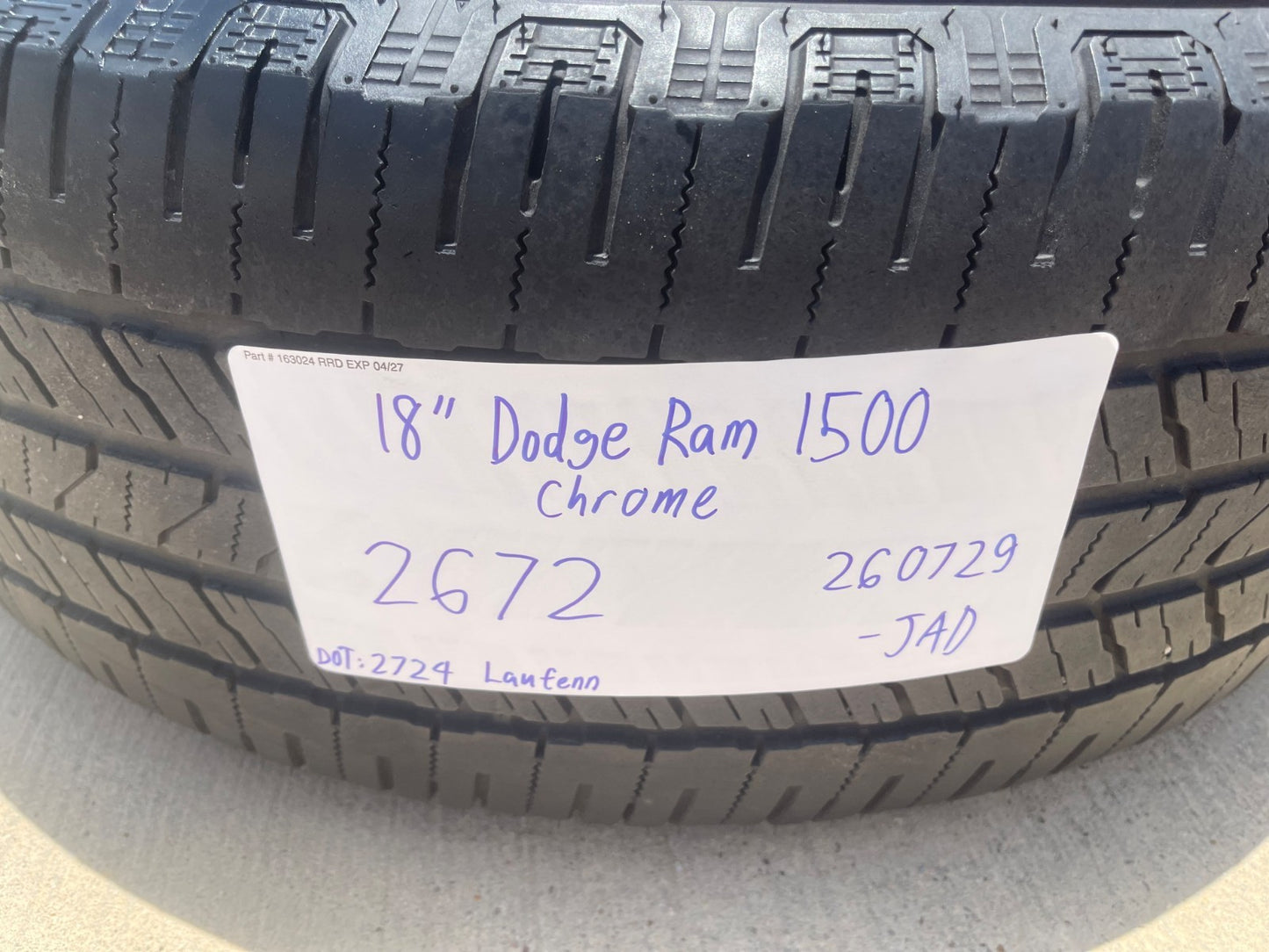 18" Dodge Ram 1500 OEM wheels rims 2672 tires SET CHROME
