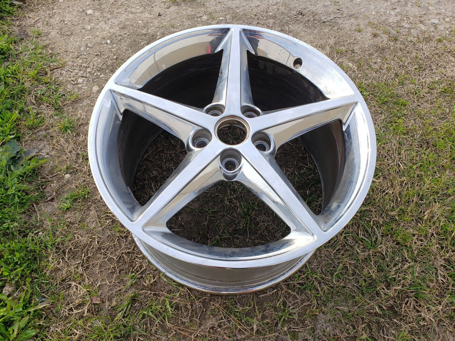 19x10 Chevy Corvette C6 OEM rim wheel 5489 5491 REAR chrome 2011 2012 2013 2014