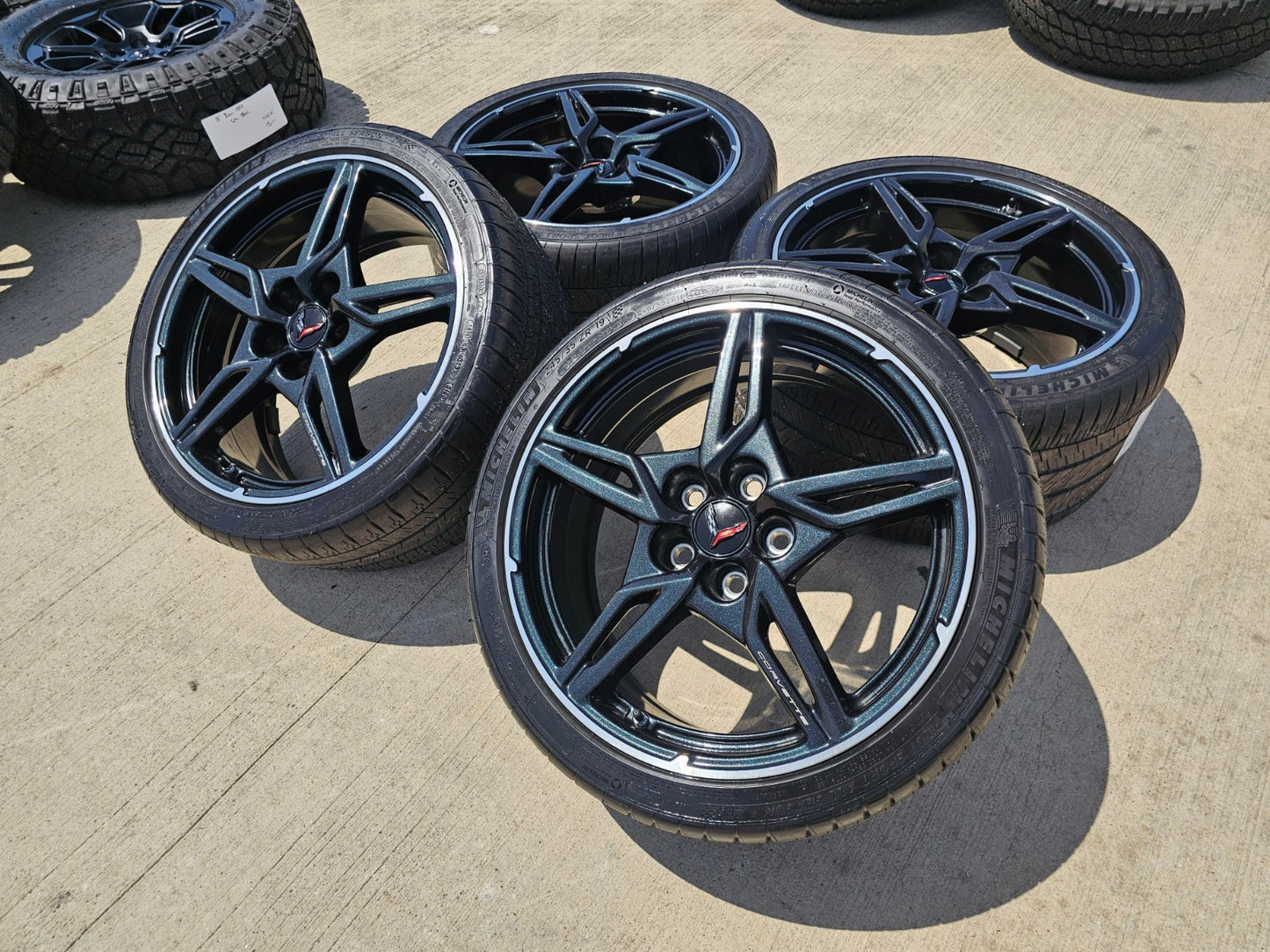 19" + 20" Chevy Corvette C8 OEM wheels rims 14007 14008 tires MICHELIN