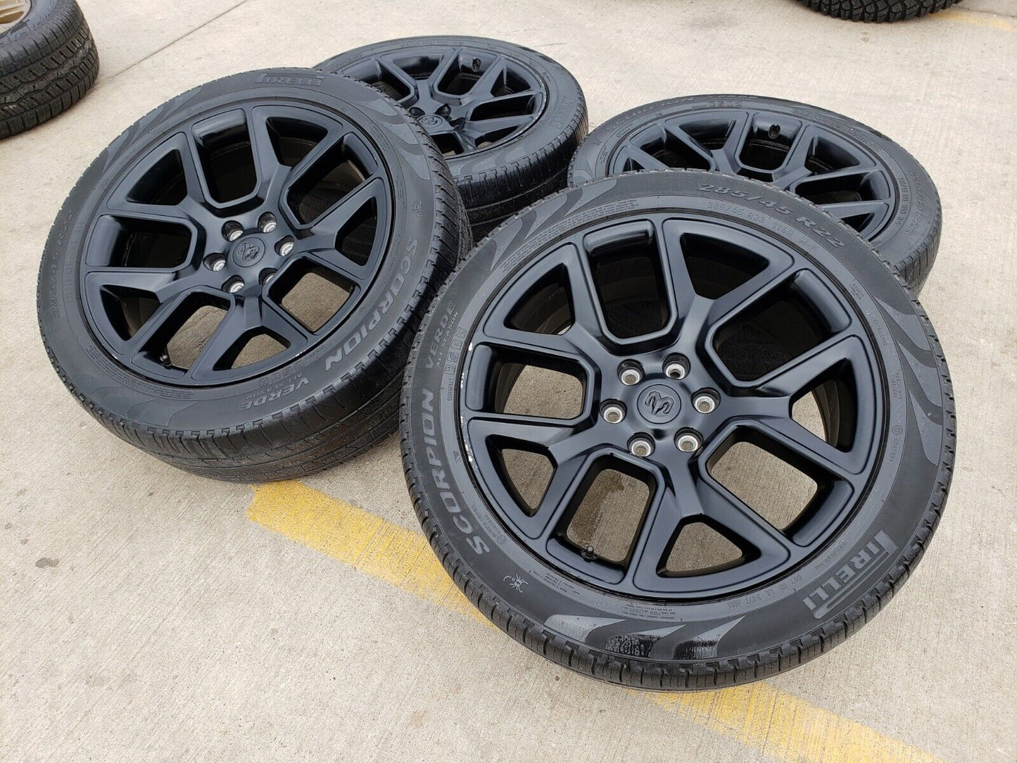 22" Dodge Ram 1500 OEM LIMITED Laramie wheels rims black 2725 2684 tires