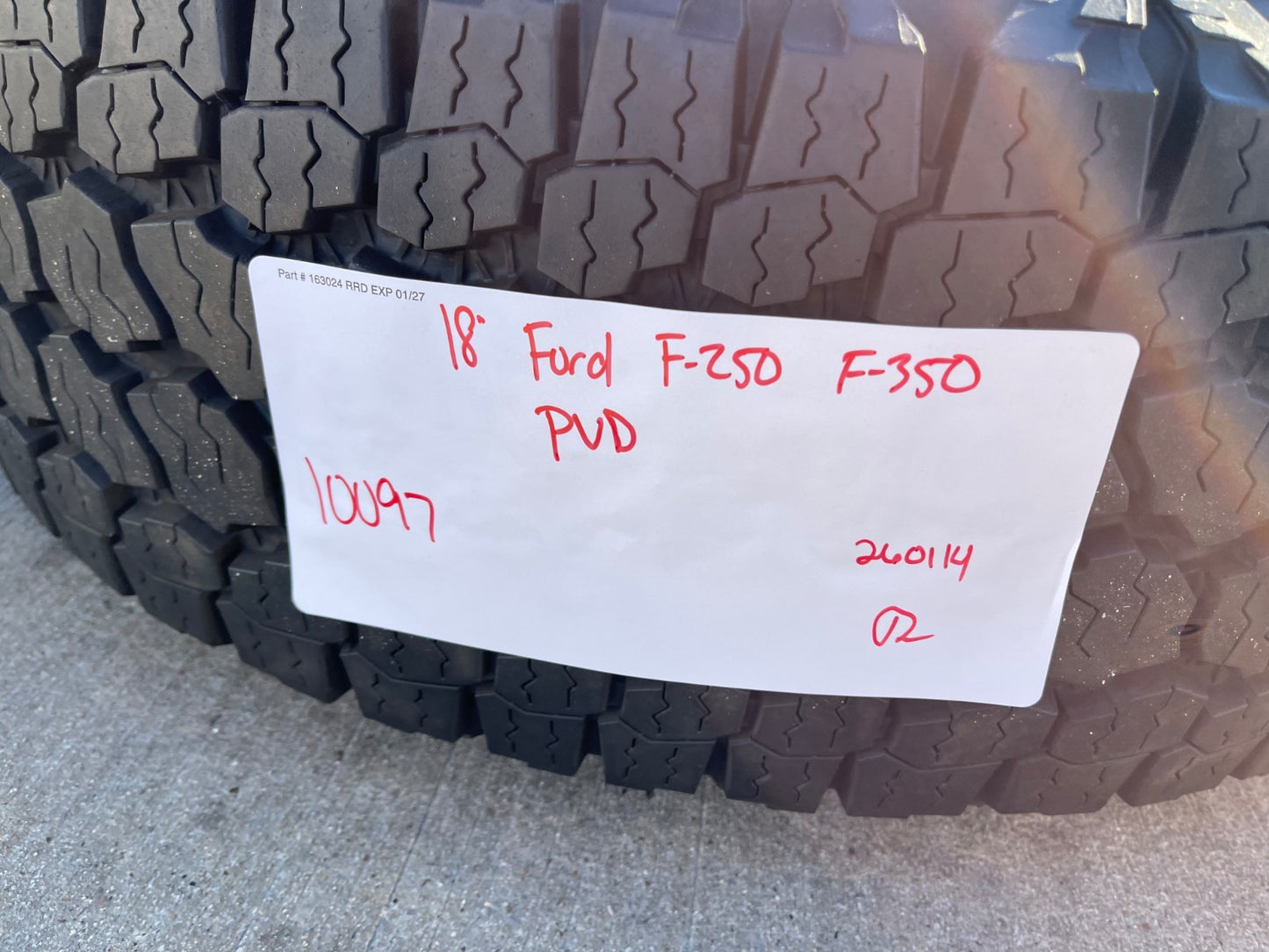 18" Ford F-250 F-350 OEM rims wheels 10097 tires GOODYEAR A/T