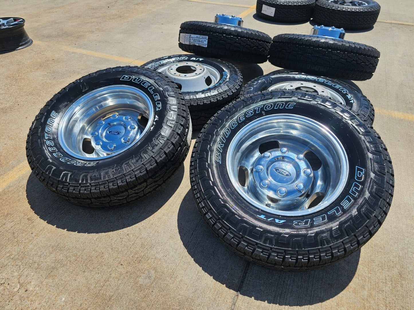 17" Ford F-350 Dually OEM 14077 14078 rims wheels 2024 2025 BRIDGESTONE A/T NEW