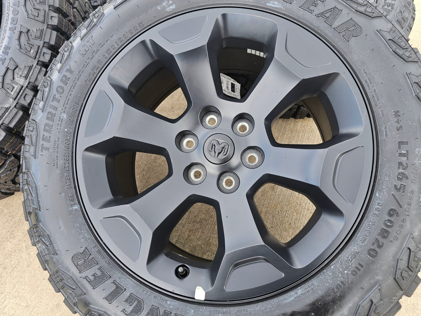 20" Dodge Ram 1500 OEM Laramie Black 2680 wheels rims tires GOODYEAR M/T NEW