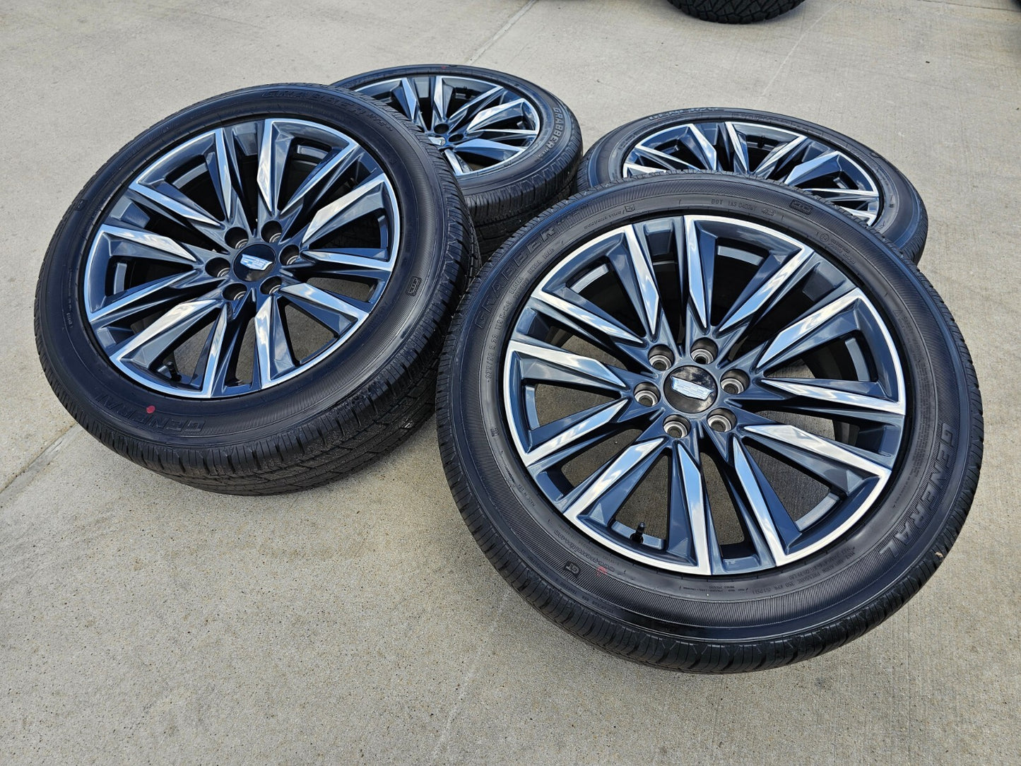 22" Cadillac OEM wheels rims GMC Sierra Escalade 4869 tires 2023 2024 2025 NEW
