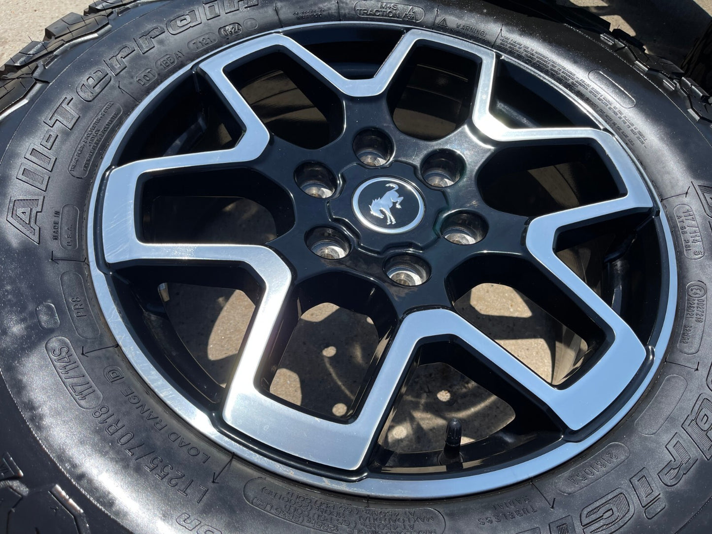18" Ford Bronco wheels rims black 95213 Ranger tires 2024 2025 NEW BFG KO2 A/T