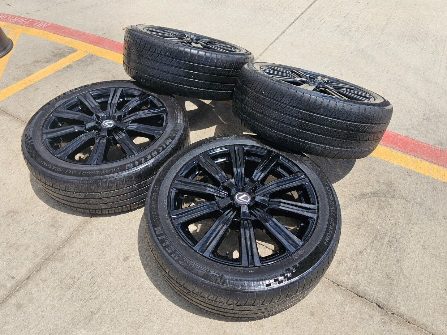 21" Lexus LX570 Toyota Land Cruiser OEM 74341 black wheels rims tires